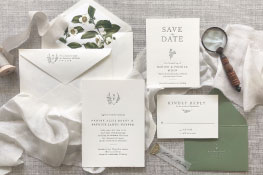 Amador Letterpress Wedding Invitation | Classic + Botanical