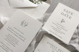 Amador Letterpress Wedding Invitation | Classic + Botanical