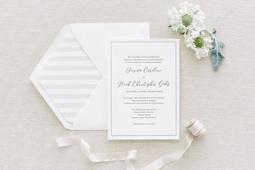 Exquisite Letterpress Wedding Invitation | Classic + Modern