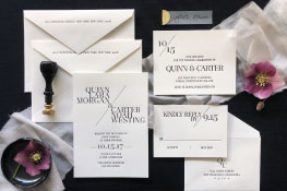 Quinn Letterpress Wedding Invitation | Whimsical + Destination