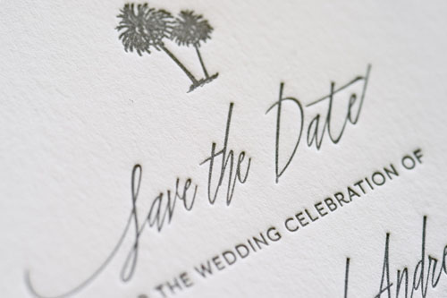 Riviera Letterpress Wedding Invitation | Destination