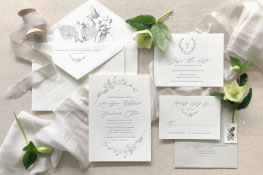 Whittier Letterpress Wedding Invitation | Botanical + Contemporary