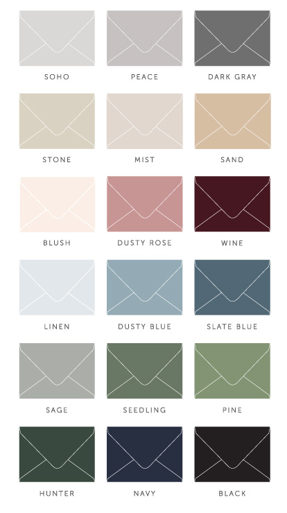 Colored Envelope Options | Over 30 options
