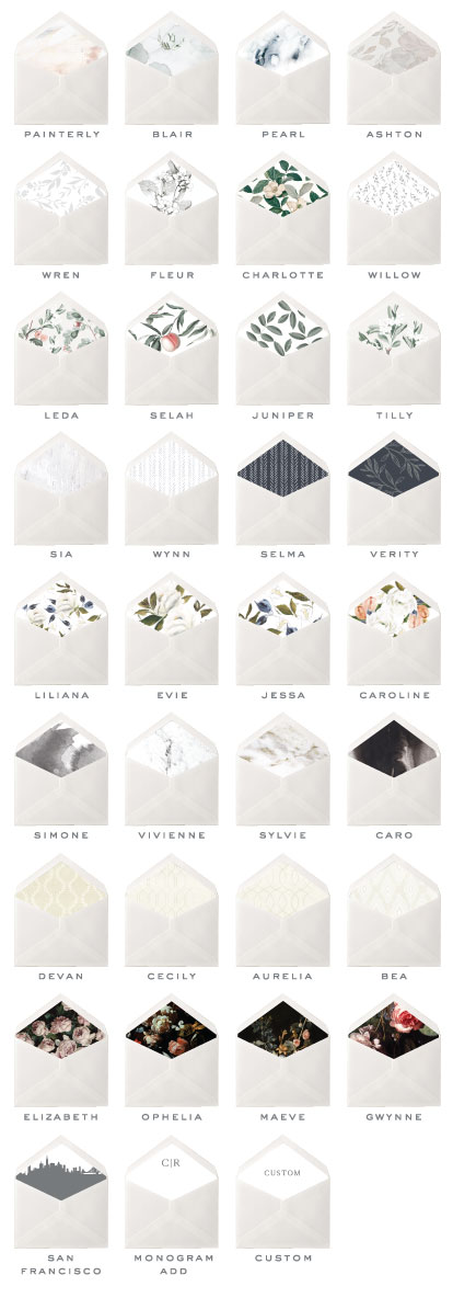 Envelope Liners | Standard Non-Customizable