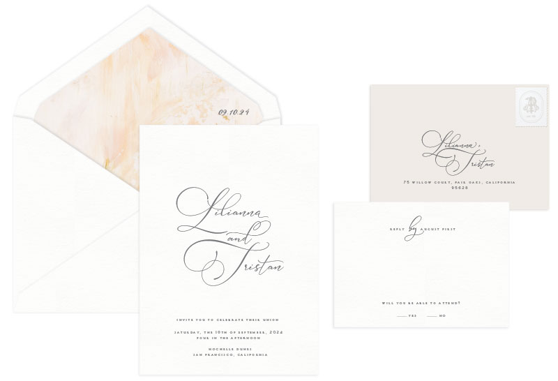 Alair Letterpress Wedding Invitation | Classic + Minimalist