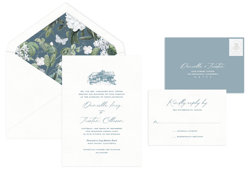 Estate Letterpress Wedding Invitation | Classic + Destination