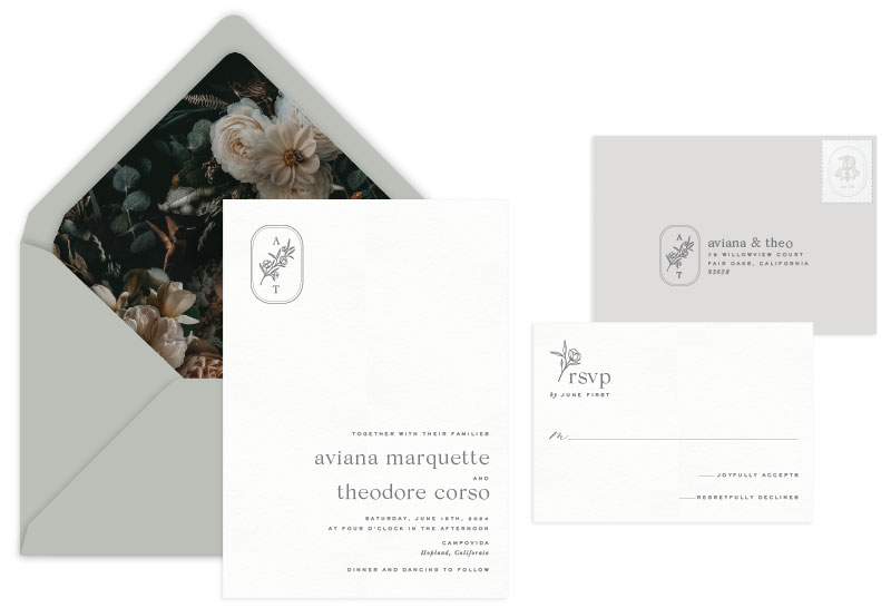 Marquette Letterpress Wedding Invitation | Modern + Typographic
