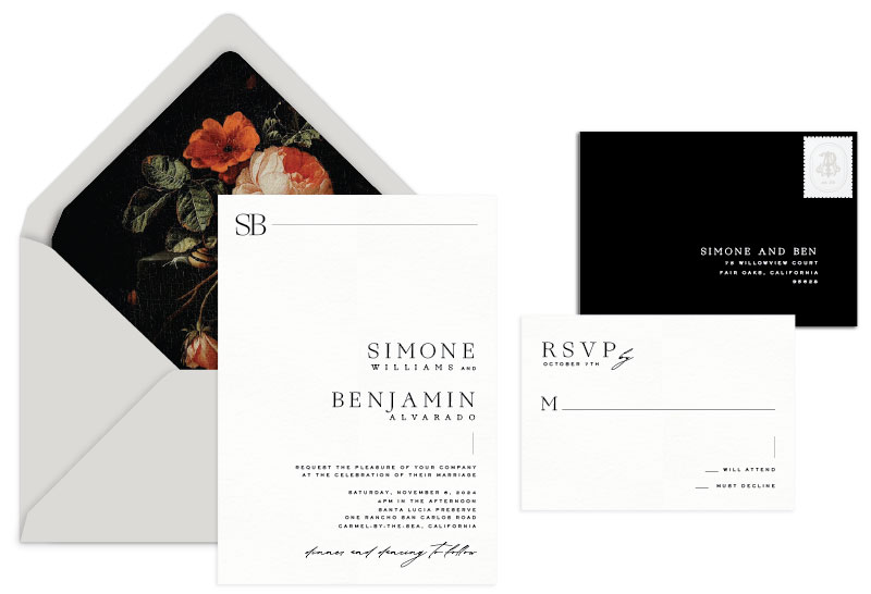 Novato Letterpress Wedding Invitation | Modern + Elegant